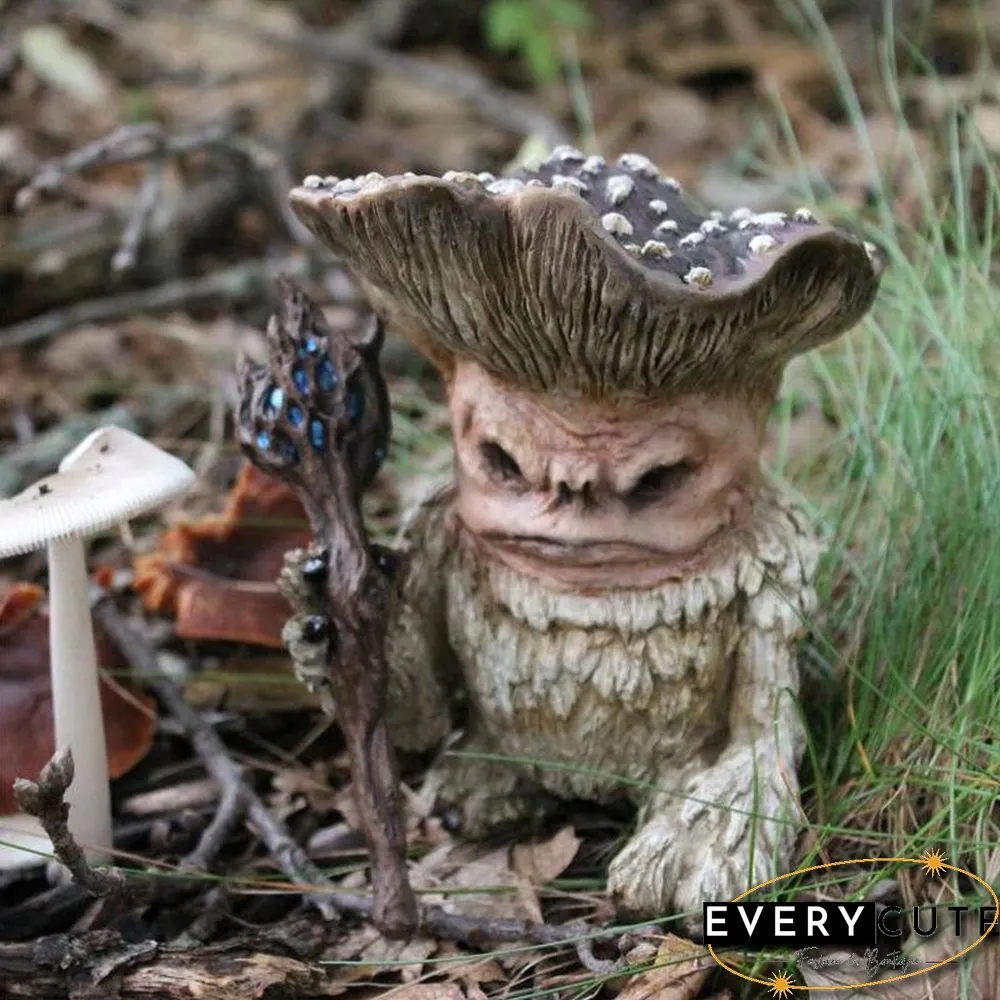 Handmade Resin Mushroom Wizard Ornament