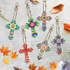 6pcs/set Cross Diamond Painting Keychain DIY Diamond Mosaic Kit Bag Pendant 