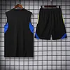2025/2026 Manchester United Pre-Match Training Black Vest+Shorts Football1:1 Thai Quality
