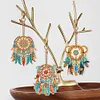 6Pcs Attrape-R&ecirc;ves De Fleurs Diy Peinture Au Diamant Porte-Cl&eacute;s