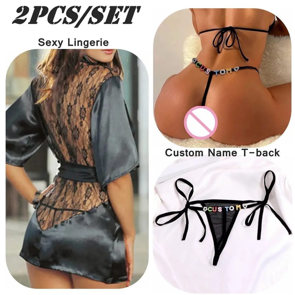 Billionm Sexy Lingerie with Custom Name T-back Women Hot Erotic Underwear Nightwear Sex Costumes Apparel Girlfriend Wife Sexy Gift