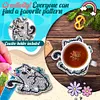 8pcs/set DIY Wooden Diamond Painting Art Coaster Kit with Holder (Halloween Cat)