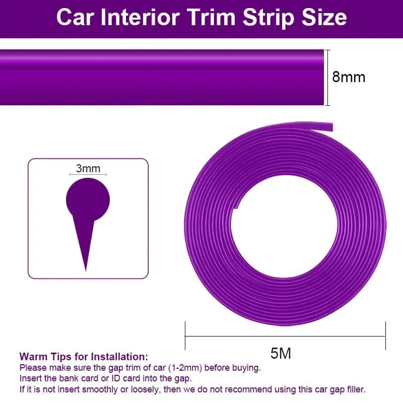 Car interior tinned decorative strips
