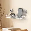 Glacier Pattern Transparent Shower Storage Rack Punch-Free Suction Cup Shelf