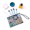 DIY Diamond Art Cosmetic Bag Flowers PU Women Clutch Kit