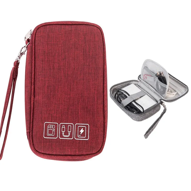 Home Portable Cable Digital Storage Bags Organizer USB Gadgets Wires Charger Power Battery Zipper Cosmetic Bag Case