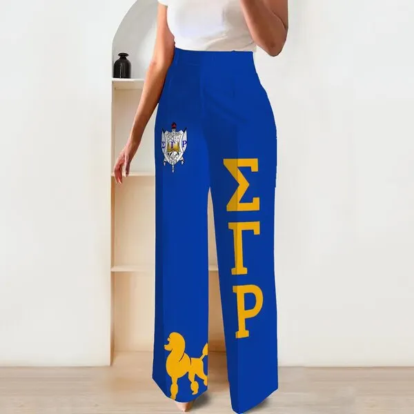  Sorority Print Straight Leg Pants