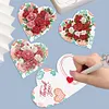 6pcs/set  DIY Special Shape Diamond Painting Greeting Card Kit (Heart Rose)