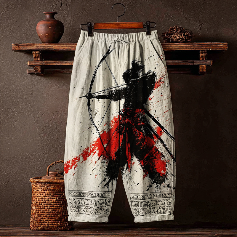 Men's Japanese Samurai Design Trousers elevenforest