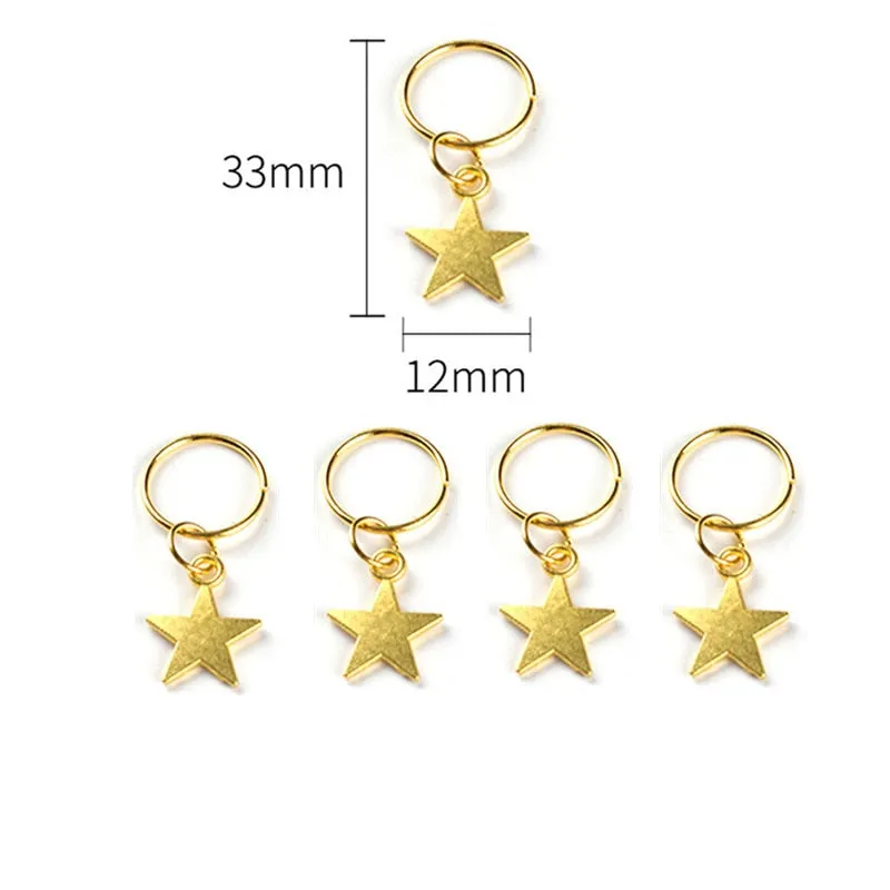 Hair Braid Coin Leaves Retro Colorful Beads Pendant Charms Rings Clip Headband for Pierced Hip-hop Braiders Leaves Accessories