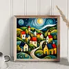 Colorful Houses - 14CT Stamped Cross Stitch - 40*40cm
