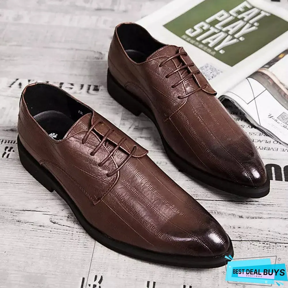 Men's Fall Casual Daily Oxfords Pu Non-Slipping Black / Brown