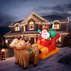Christmas Inflatable Santa Claus on Reindeer Sleigh for Party Lawn Outdoor Yard