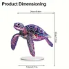 (US Local)5D DIY Special Shape Diamond Painting Desk Ornament Purple Animals Decor Kit