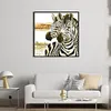Zebra - 9CT Partial Beaded Cross Stitch Kit(62x62cm)