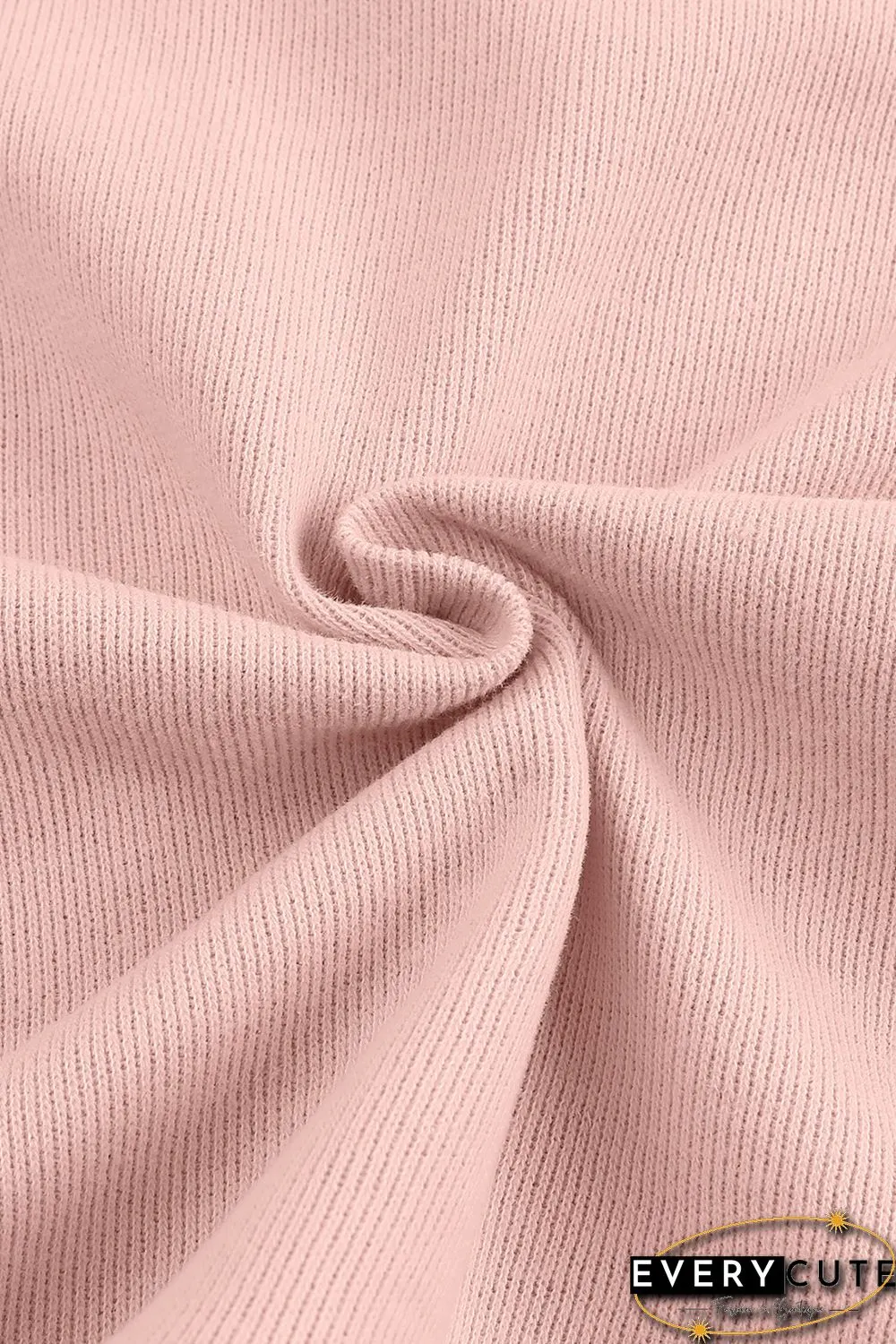 Pink Casual Button Solid Patchwork Trim Hoodie