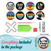 8PCS DIY Acrylic Round Diamond Painting Coasters Kits (Rainbow Symbol)