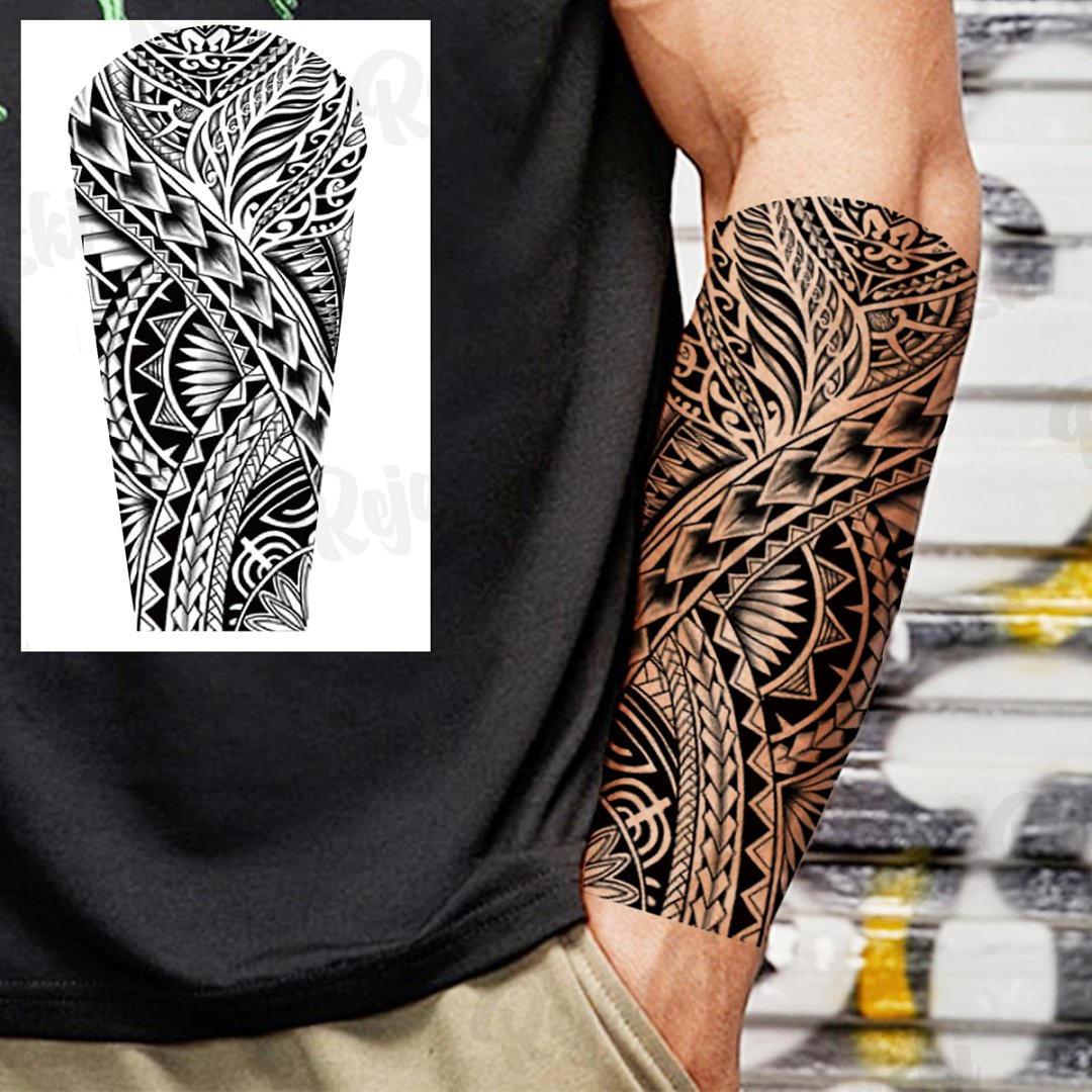 Sdrawing Thorns Temporary Tattoos For Adults Men Realistic Totem Maori Lion Compass Flower Tiger Fake Tattoo StickerArm Tatoos DIY