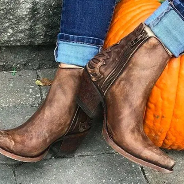 Women Vintge Ankle Boots