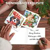 (US Local)12PCS DIY Xmas Pattern Rhinestone Diamond Art Mosaic Postcards for Celebrations