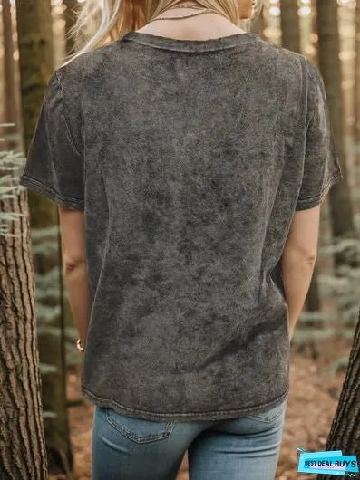 Graphic Round Neck Short Sleeve T-Shirt
