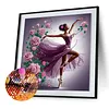 Pink Rose Dancing Girl-Partial Special Shaped Diamond painting 30*30CM