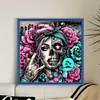 Skull Girl-11CT Stamped Cross Stitch 40*40cm/15.75*15.75in