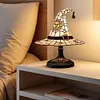 Stained Glass Witch Hat Lamp LED Creative Table Lamp Night Light for Home Decor