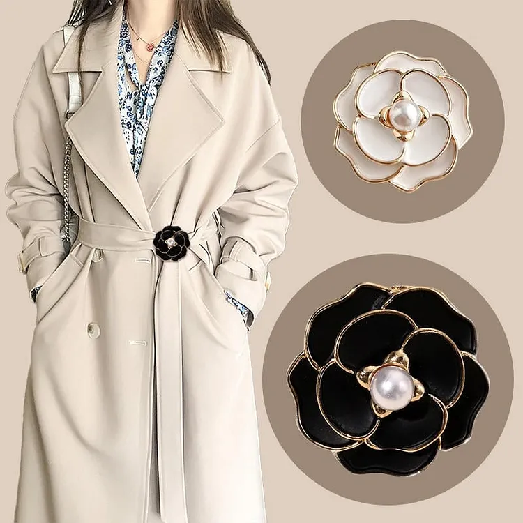❄️🌼women's elegant pearl floral scarf ring clip