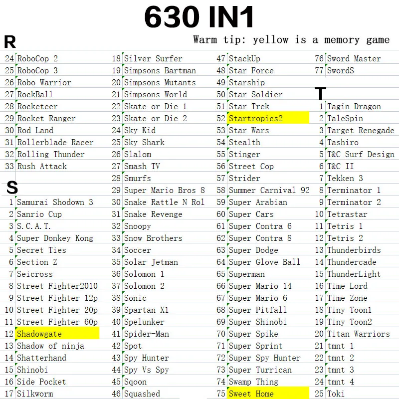 630in1 Classic Collection-Nes Mini and Famicom Mini Games+600 Classic NES Multicart Game Cartridge For 8 bit 72 pin NES console | Region Free