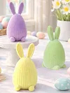 Flocked Easter Decorations Bunny Honeycomb Ornament DIY Table Centerpiece Set Ornaments for Spring Home Holiday