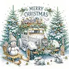 (US Local)6pack Xmas Car-Special Shaped Diamond Painting Kit(30x30cm)