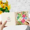 8pcs/set  DIY Postcards Flower Diamond Painting Greeting Card Includes Envelope