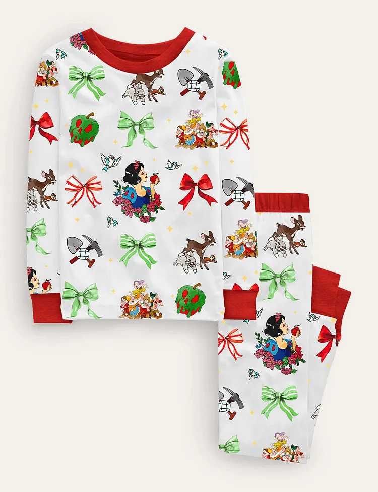 Kid's Snow White Coquette Bow Movie Cute Pajama Set