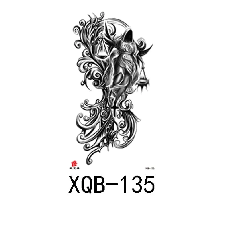 Small Full Arm Waterproof Tattoo Sticker Half Arm Arm Fierce Wolf Head Animal Arm Lasting European and American Tattoo Sticker