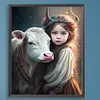 【Limited Stock Sale】Cute Pets Girls-Paint by Numbers Acrylic Painting 40*50CM