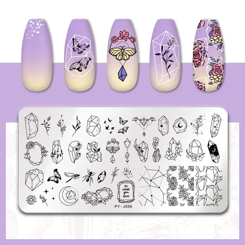 PICT YOU  Nail Stamping Plates Line Pictures Stencil Stainless Steel Nail Design for Printing Nail Art Image Plate Tool-Nail Inspo
