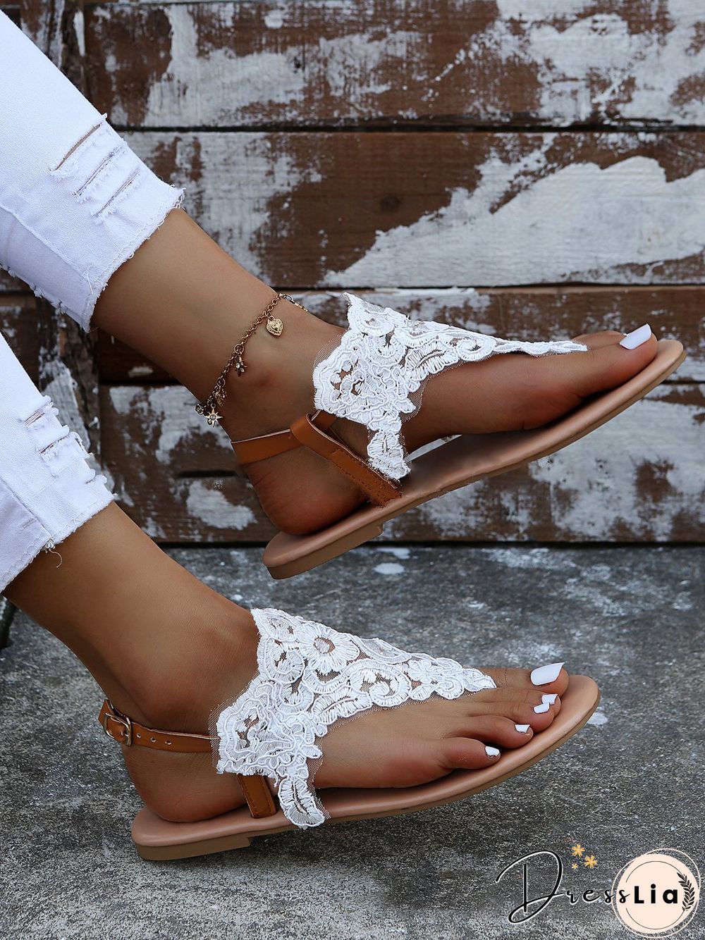 White Lace Beach Resort Bridal Sandals