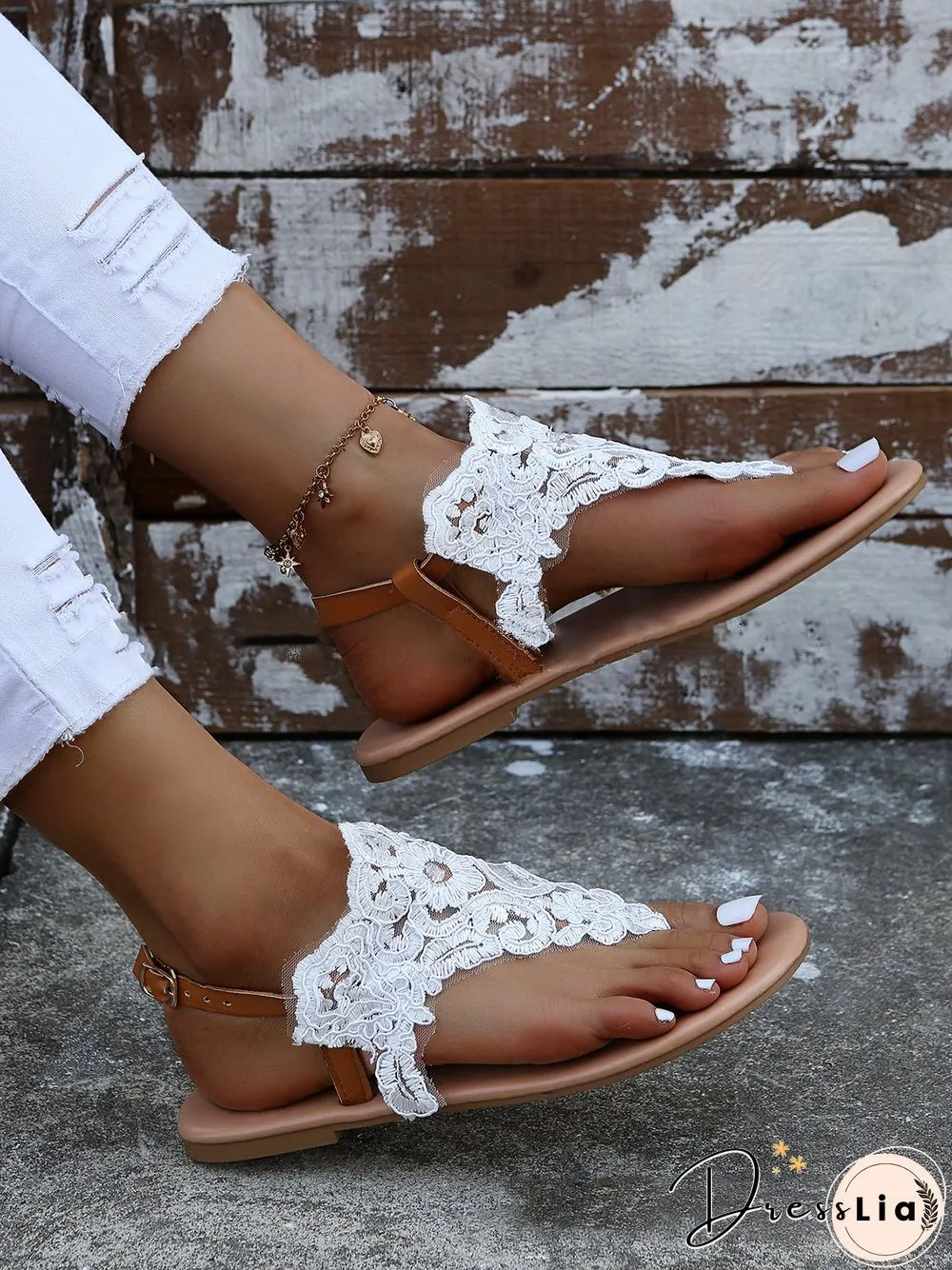 White Lace Beach Resort Bridal Sandals