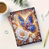 Flower Butterfly 5D DIY Diamond Art Painting Notebook Kit 50 Pages A5 Rhinestone Art Painting Notebook Kit for Adults Beginners Holiday Birthday Gift