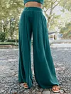 Casual Simple Long Sleeves+Wide Leg Suits