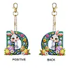 (US Local)PET Double Sided Special Shaped Easter Alphabet DIY Diamond Painting Keychain