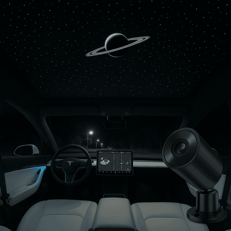 Black Hole Nebula Starry Sky Sunroof Projector Ambient Lighting for Tesla丨 Galaxy Lighting Effect - Tesery Official Store