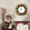 (US Local) DIY Christmas Wreath Diamond Clock Art Pendant Home Wall Decoration Craf