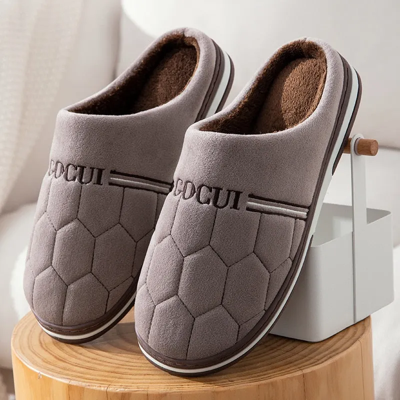 Size 47 48 49 50 Large Size Men's Cotton Slippers for Autumn Winter Extra Large Plus Size Home Warm Thick-soled Indoor Slippers