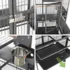 [US Local Warehouse] 60 Inch Large Bird Cage with Play Top and Rolling Stand Metal Parakeet Cage