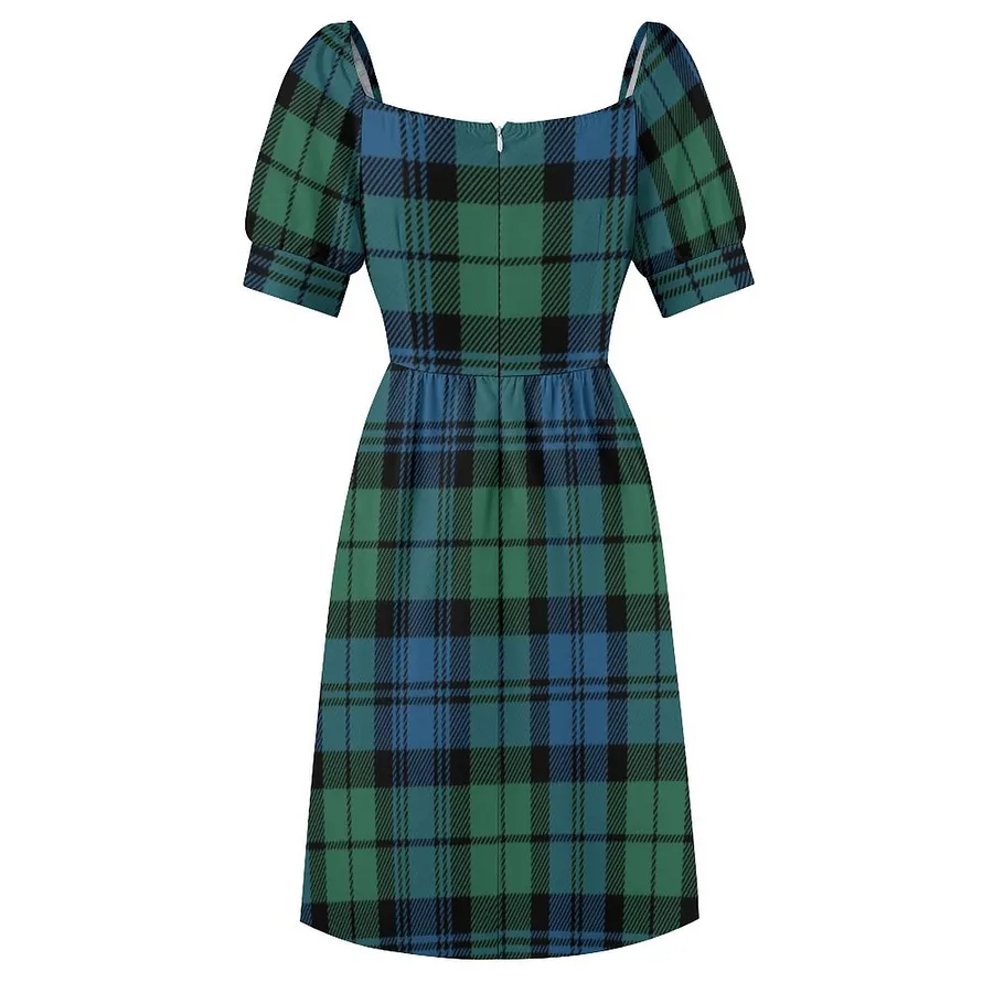 SFNEEWHO Scottish Plaid Clan Campbell Green Blue Tartan Dress Women Boho High Waist Flared Puff Sleeve Cute Sweetheart Midi Dress SFNEEWHO Scottish Plaid Clan Campbell Green Blue Tartan Dress Women Boho High Waist Flared Puff Sleeve Cute Sweetheart Midi Dress