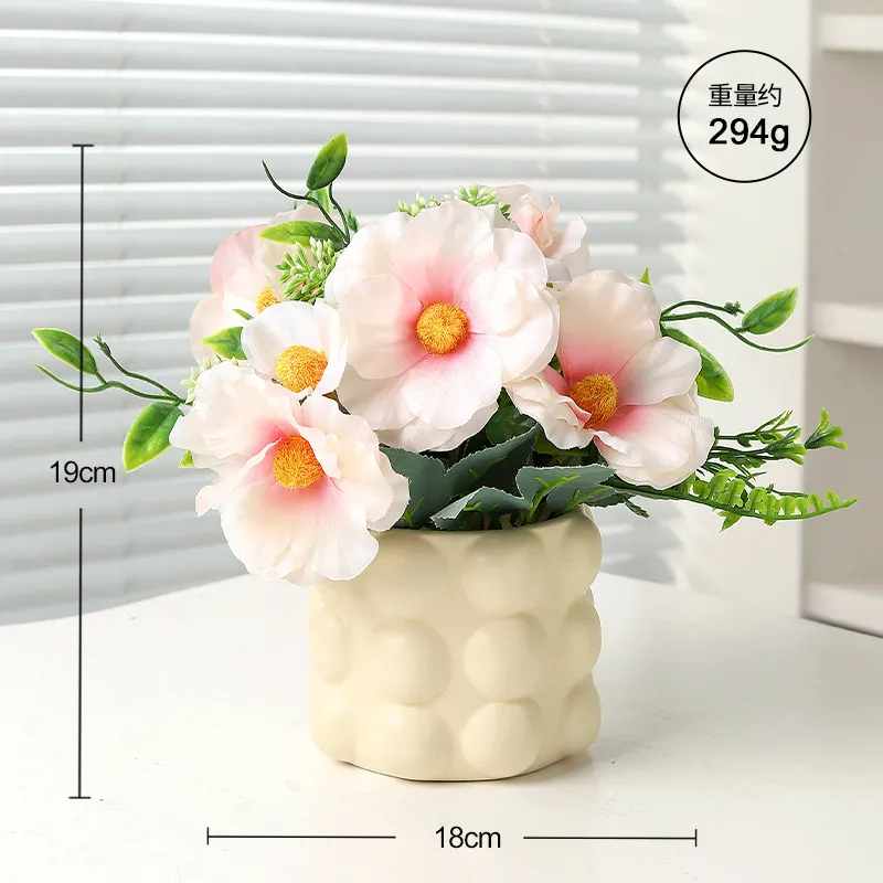 Athvotar Flower Simulation Peony Flower Decoration Living Room Dining Room Simulated Flower Green Plant Potted Plant Office Table Decoration