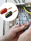 10Pcs 4mm Self-Locking Banana Plug Solder-Free 32A Gold-Plated Banana Connector