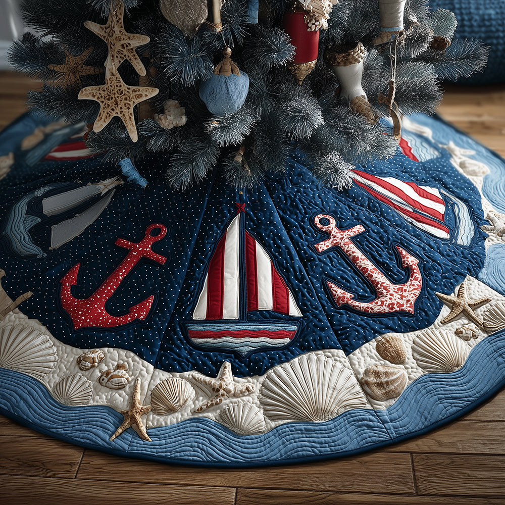 Deep Sea December Christmas Quilted Tree Skirt NCU0TH3677